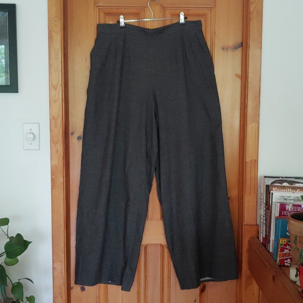 Lustre boutique high waist checkered soft wool-like pants wide leg